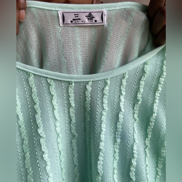 Vintage mint green frills blouse - Picture 7 of 7